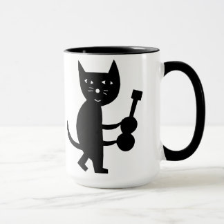 Taza Gato con una guitarra