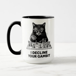 Taza Gato de Ajedrez Rechaza Tu Gambito