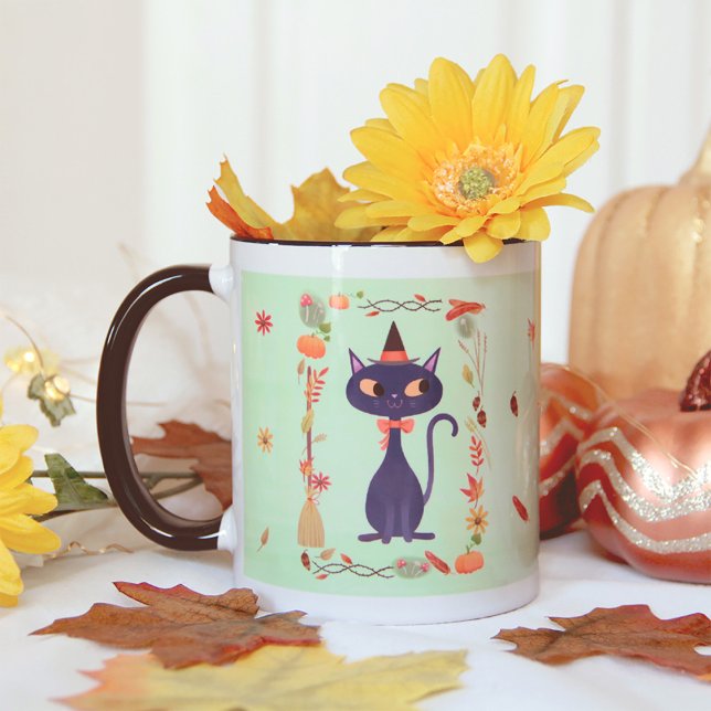 Taza Gato de bruja de Halloween (Subido por el creador)