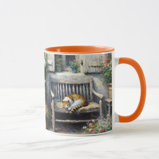 Taza Gato De Cabaña En El Baño De Madera (Derecha)