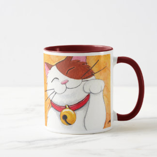 Taza Gato de calicó afortunado lindo de Maneki Neko