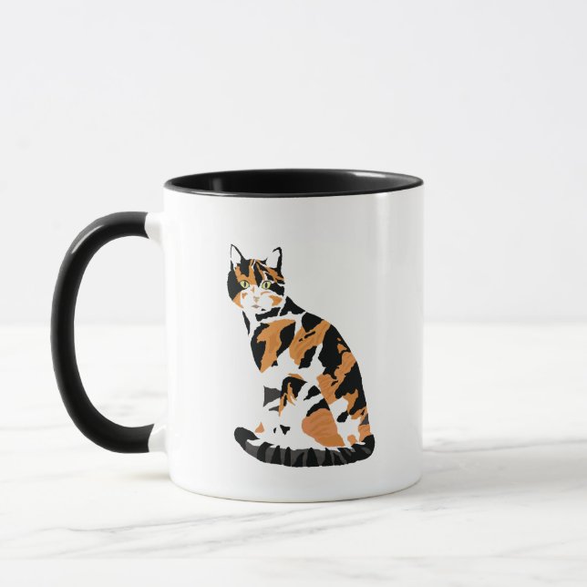 Taza Gato de Calico sentado (Izquierda)