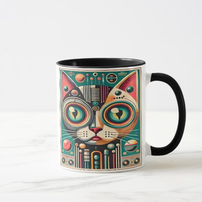 Taza Gato de circuito retro futurista de mediados de si (Derecha)