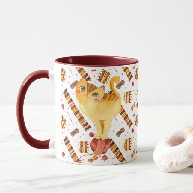 Taza Gato de corte (Con donut)