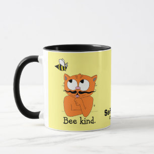 Taza Gato de dibujos animados inspiradores Sé amable (B