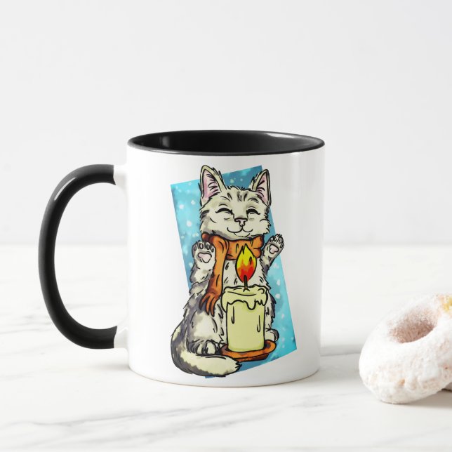 Taza Gato de invierno (Con donut)