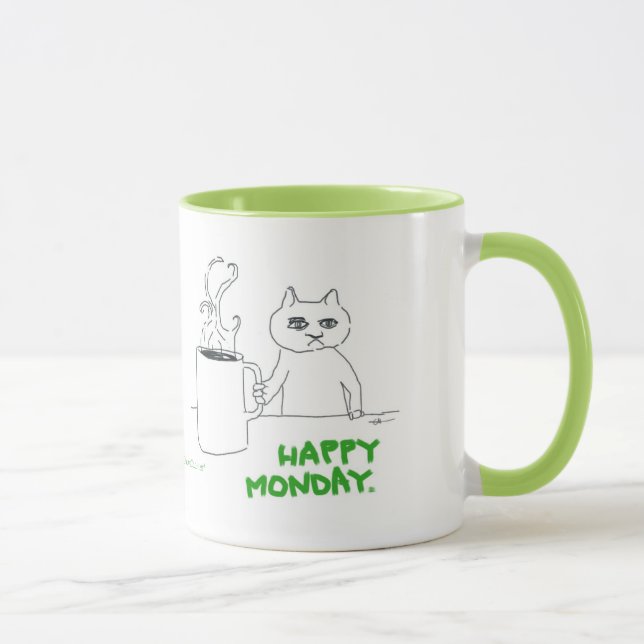 Taza Gato de lunes cómico (Derecha)