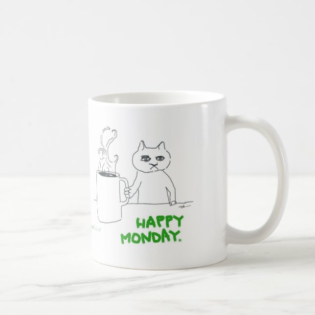 Taza Gato de lunes cómico (Derecha)