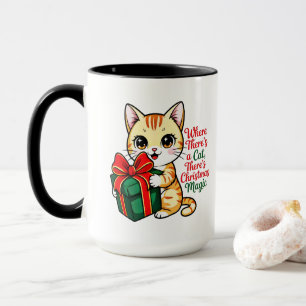 Taza Gato de Navidad Adorable Regalo de Vacaciones para