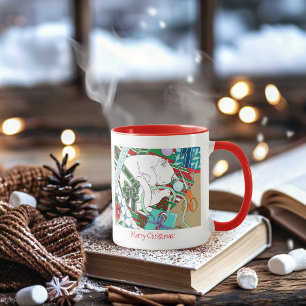 Taza Gato de Navidades blancos