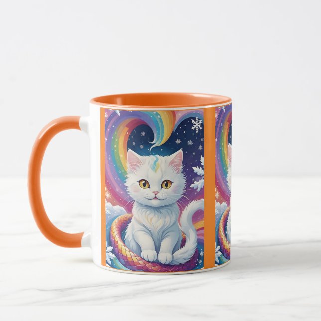 Taza Gato de Navidades de nieve blanca (Izquierda)