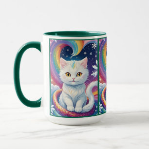 Taza Gato de Navidades de nieve blanca