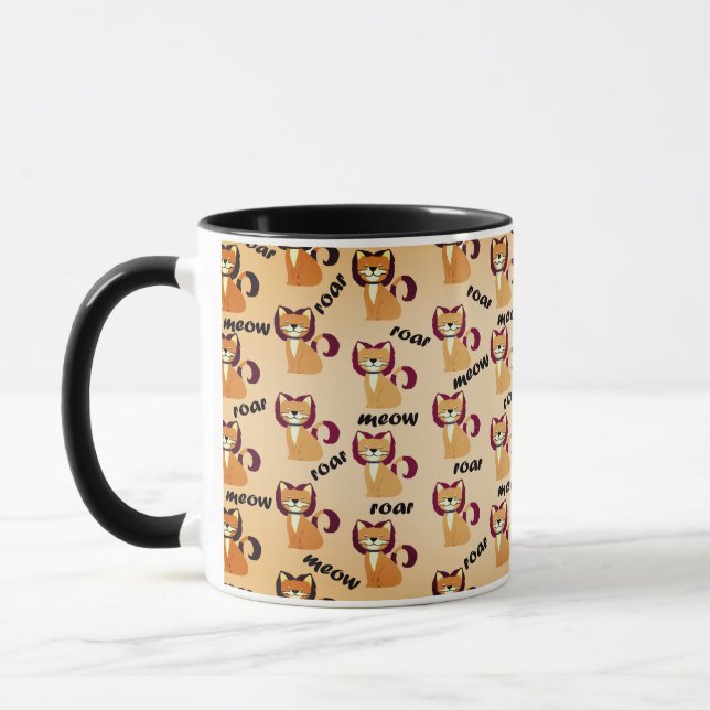 Taza Gato de pelo tigre en color de piel (Izquierda)