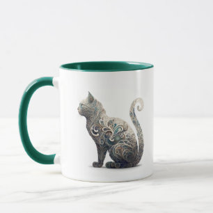 Taza Gato de perfil de Paisley