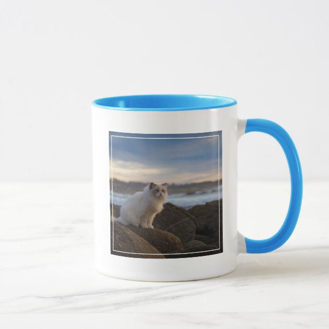 Taza Gato de Ragdoll en la playa (Derecha)