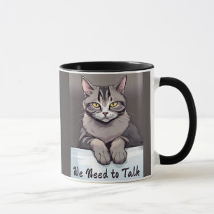 Taza Gato de Stern Tabby exige una conversación seria