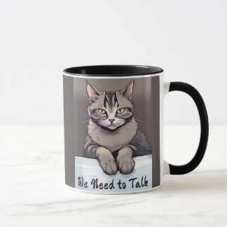 Taza Gato de Stern Tabby exige una conversación seria