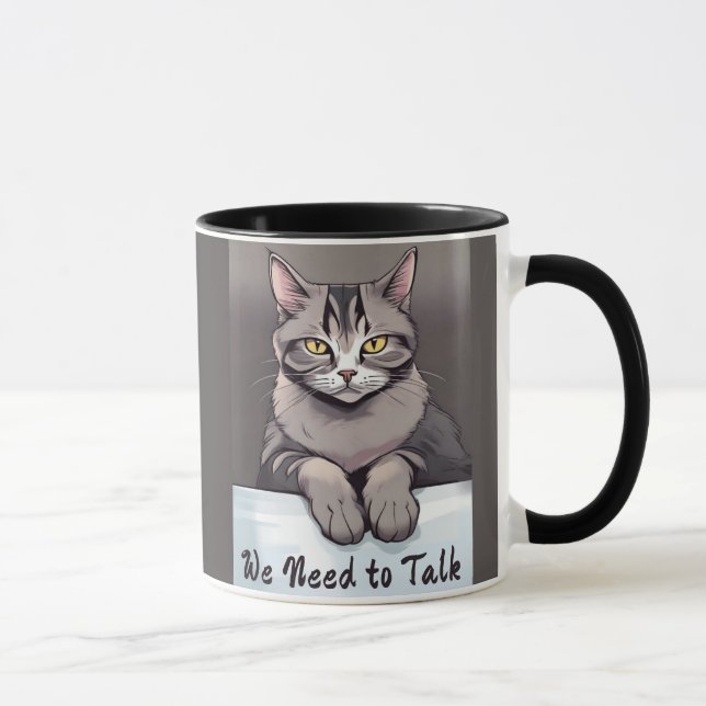 Taza Gato de Stern Tabby exige una conversación seria (Derecha)