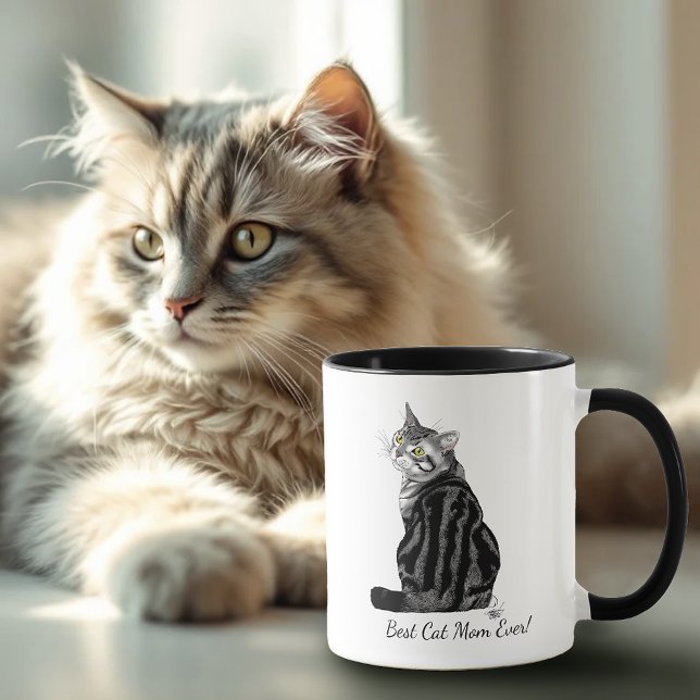 Taza Gato de Tabby feliz Día de la Madre (Subido por el creador)