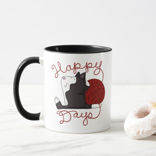 Taza Gato de Tuxedo - Días felices (Con donut)