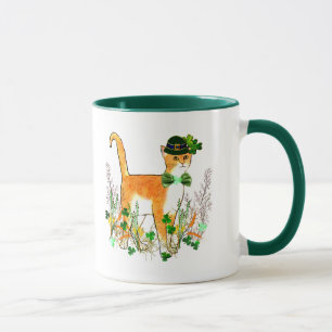Taza Gato del día de St Patrick