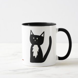 Taza Gato del smoking y bola blancos y negros del