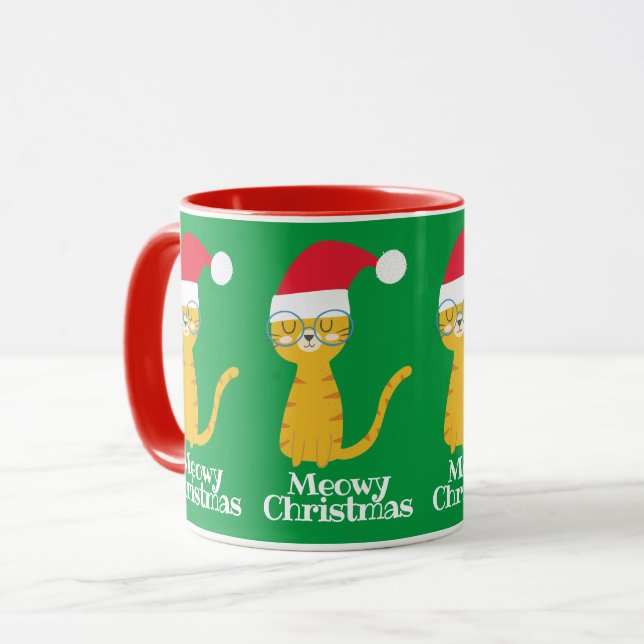 Taza Gato divertido de Navidad (Anverso izquierdo)