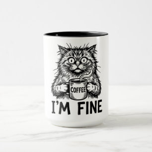 Taza Gato Divertido Desaliñado