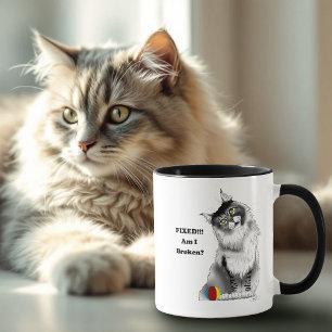 Taza Gato divertido y esponjoso Maine Coon humor verde