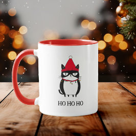 Taza Gato divertido y grochy catmas Navidades del humor