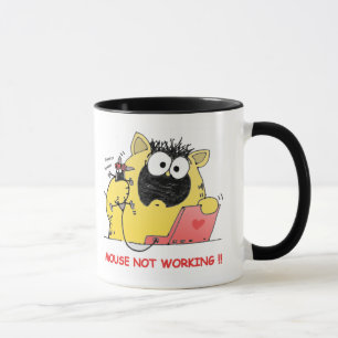 Taza Gato divertido y ratón de LOL