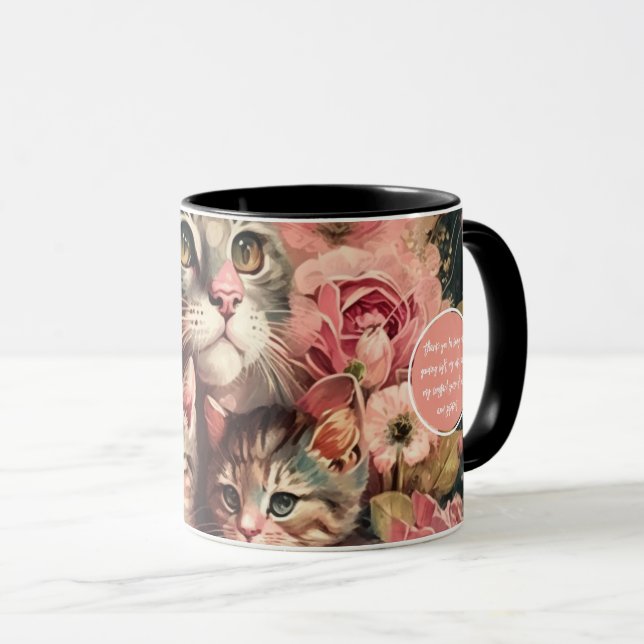 Taza Gato dulce de mamá y gatitos Mug femenino (Anverso derecho)