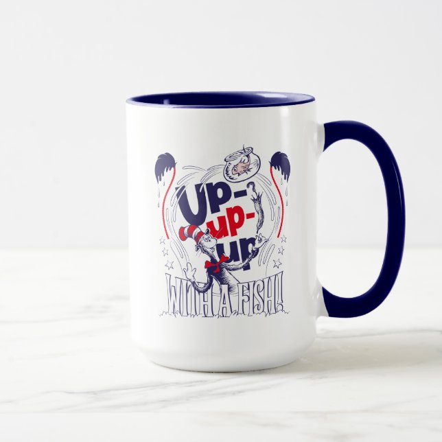 Taza Gato en el Gorra | Arriba Con Un Pescado (Derecha)
