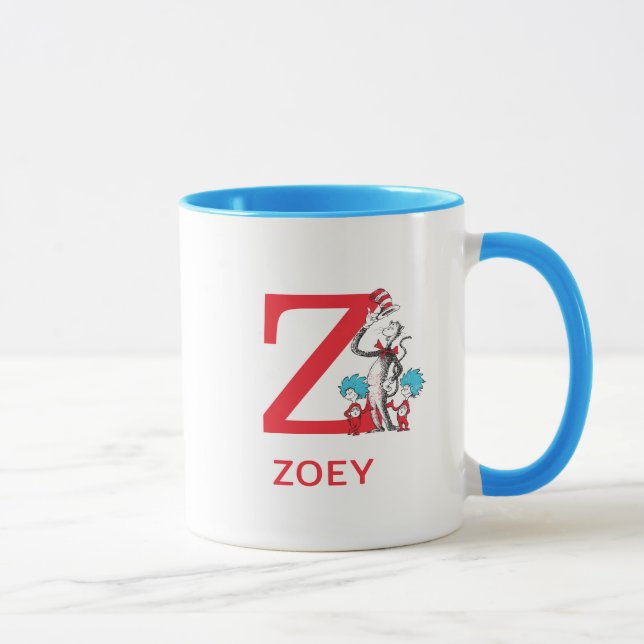 Taza Gato en el Gorra, cosa un nombre y monograma Z (Derecha)