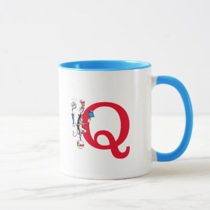 Taza Gato en el sombrero acto de equilibrio monograma Q