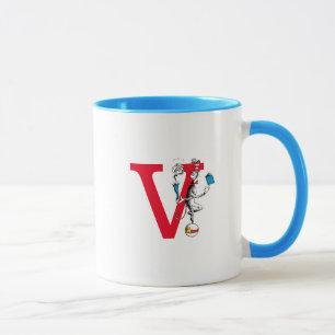 Taza Gato en el sombrero acto de equilibrio monograma V
