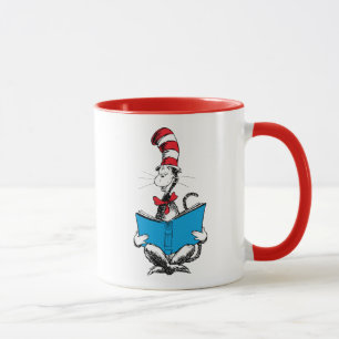 Taza Gato en el sombrero leyendo