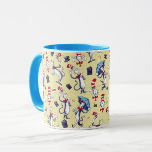 Taza Gato en el sombrero Patrón Amarillo