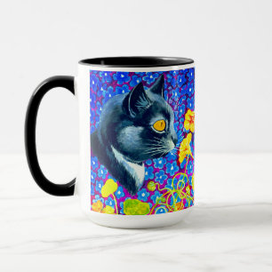Taza Gato en flores