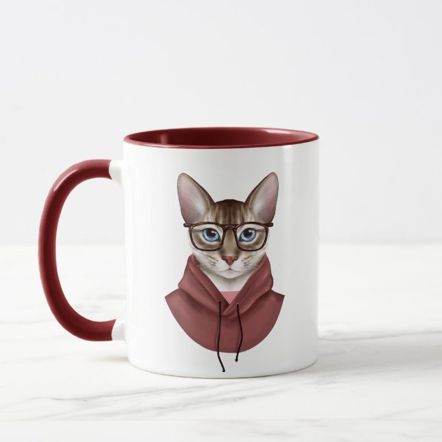 Taza Gato en gafas (Izquierda)