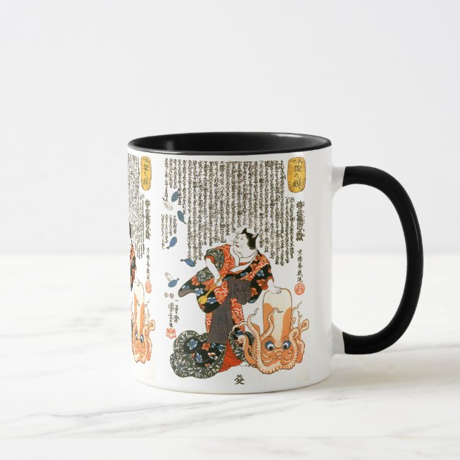 Taza Gato en Kimono, Bella Artes japonés del pulpo Kuni (Derecha)