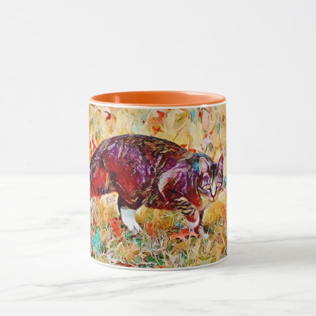 Taza Gato en la Prowl Colorful Art Mug Cup (Centro)