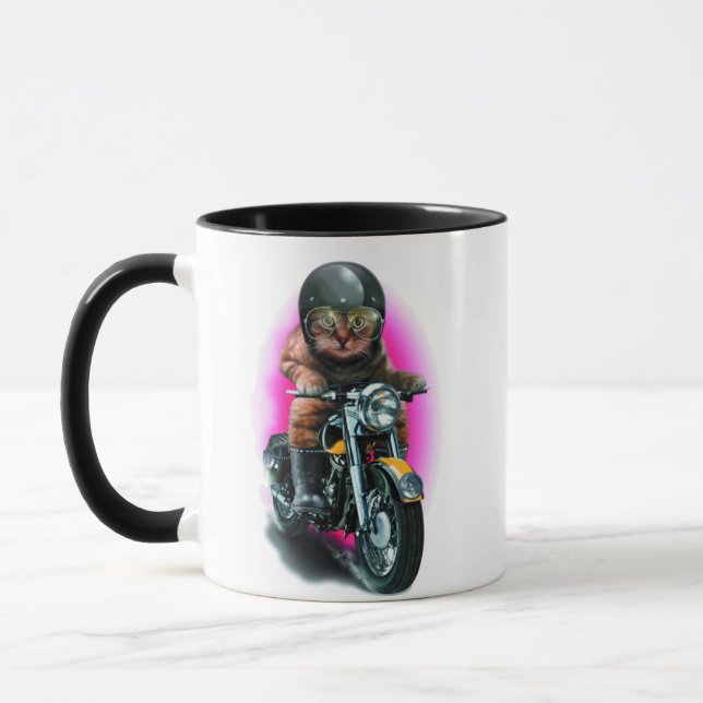 Taza gato en motocicleta (Izquierda)