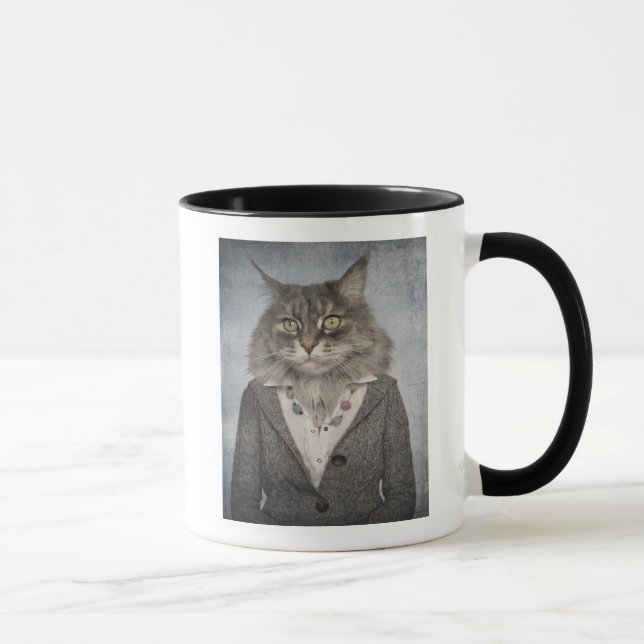 Taza Gato en ropa (Derecha)