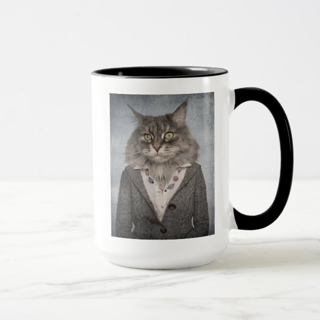 Taza Gato en ropa (Derecha)