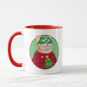 Taza Gato en suéter Navidad feo