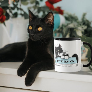 Taza Gato Esmoquin Divertido Tazón de Perro Púrpura