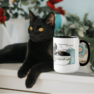 Taza Gato Esmoquinado Sassy Tazón Aqua Cocina Retro Vin