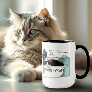 Taza Gato Esmoquinado Sassy Tazón Aqua Cocina Retro Vin