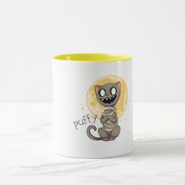 Taza Gato espeluznante y luna llena (Centro)